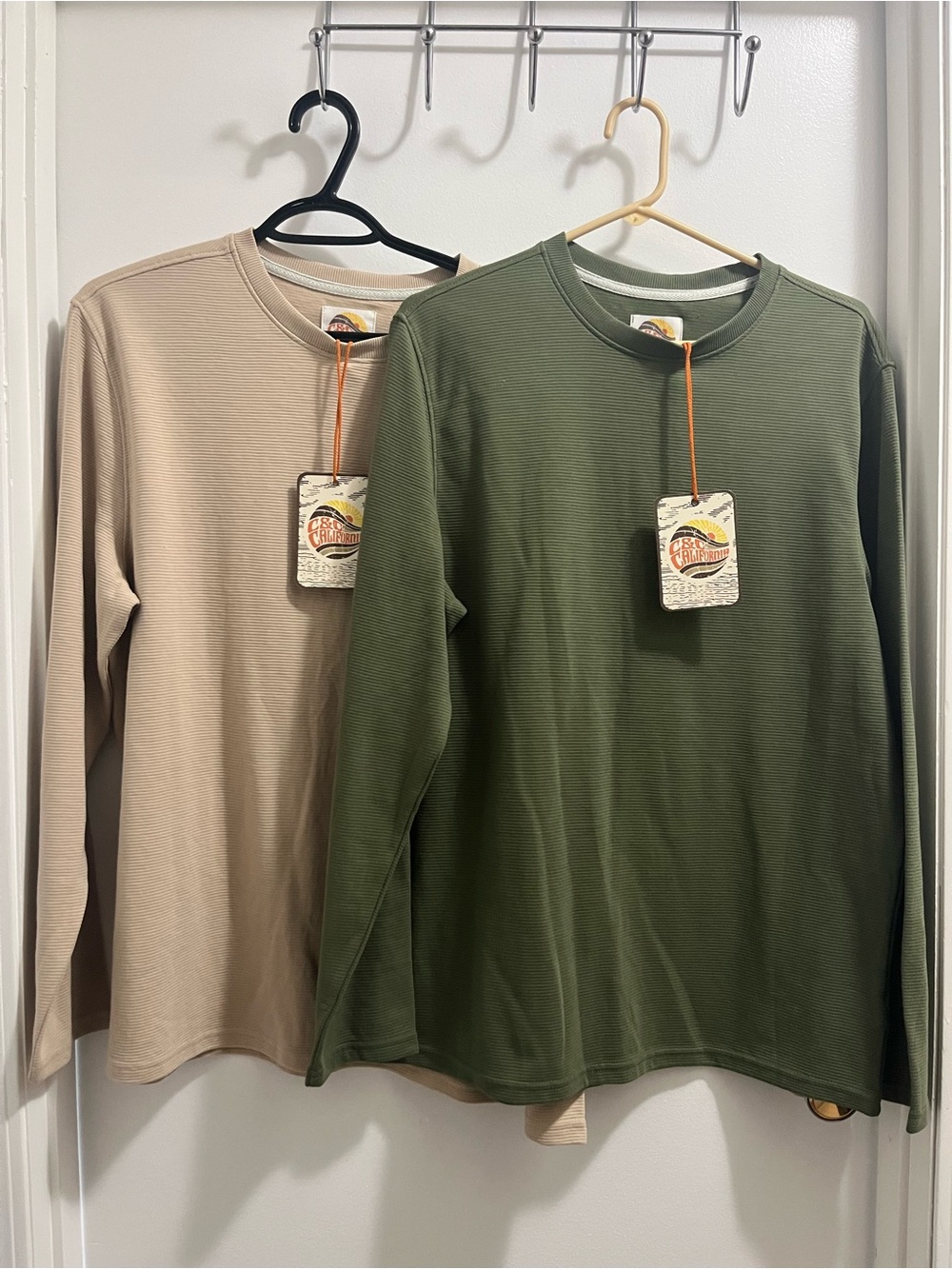 2 for 1 Bundle, Men’s Ribbed Long Sleeve Shirts, Size Medium